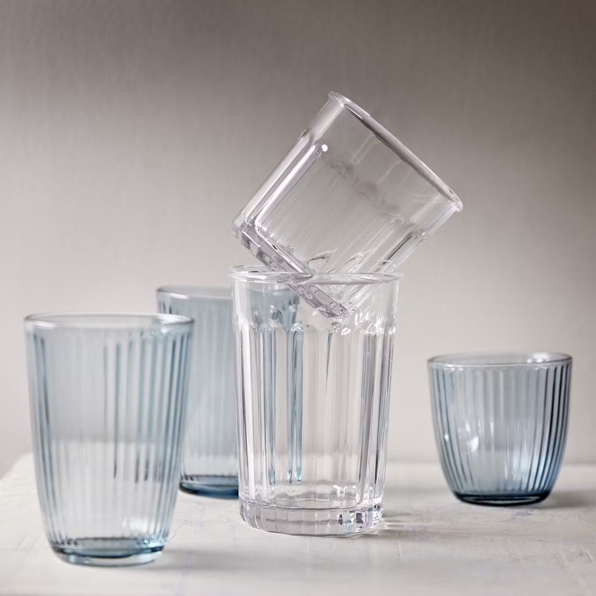 LINEE Trinkglas 6er-Set – Modernes Glasset mit Streifendesign – Wohnish