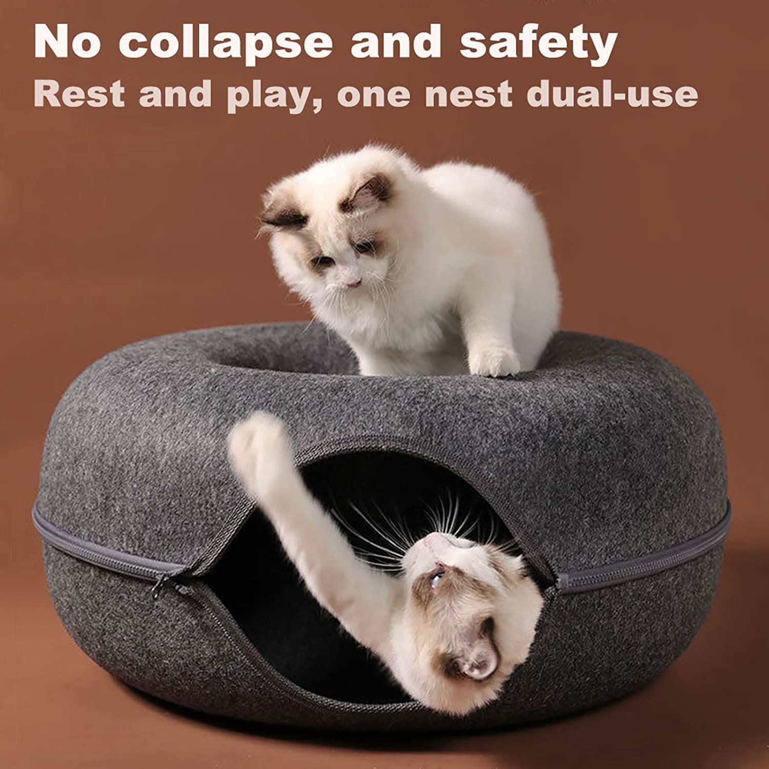 PURRFECT DEN – Lusso tunnel per gatti con cuccia e divertimento di gioco