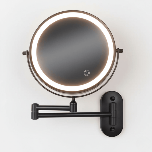 MAGNIGLOW – Miroir grossissant à LED avec éclairage réglable et batterie rechargeable