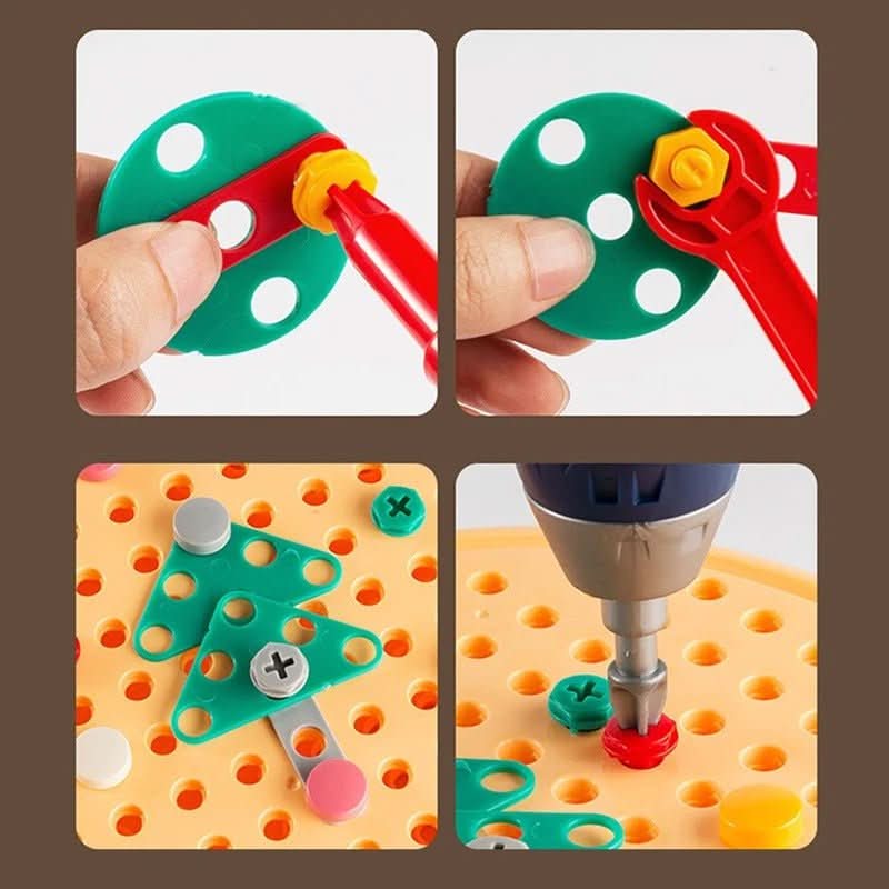 Mini Builder Tool Kit – 203-teiliges Konstruktionsspielzeug mit Mini-Bohrmaschine für Kinder ab 6 Jahren
