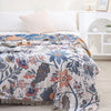 CottonBloom Blanket – Rustikale Baumwoll-Decke mit Blumenmuster, Wende-Design