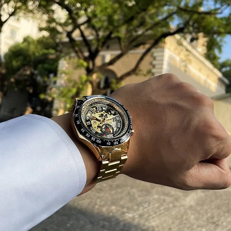 ECLIPTICA – Automatische Armbanduhr mit schimmerndem Gold-Strass 5
