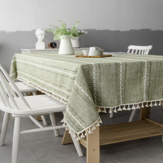 HOMMFER – Elegante Tischdecke aus Baumwolle und Leinen für stilvolles Essen 0