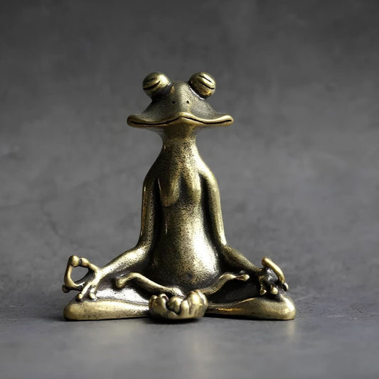 AuraFrog Räucherhalter | Handgefertigte Messingfigur | Spirituelle Deko & Geschenkidee | Meditation & Achtsamkeit