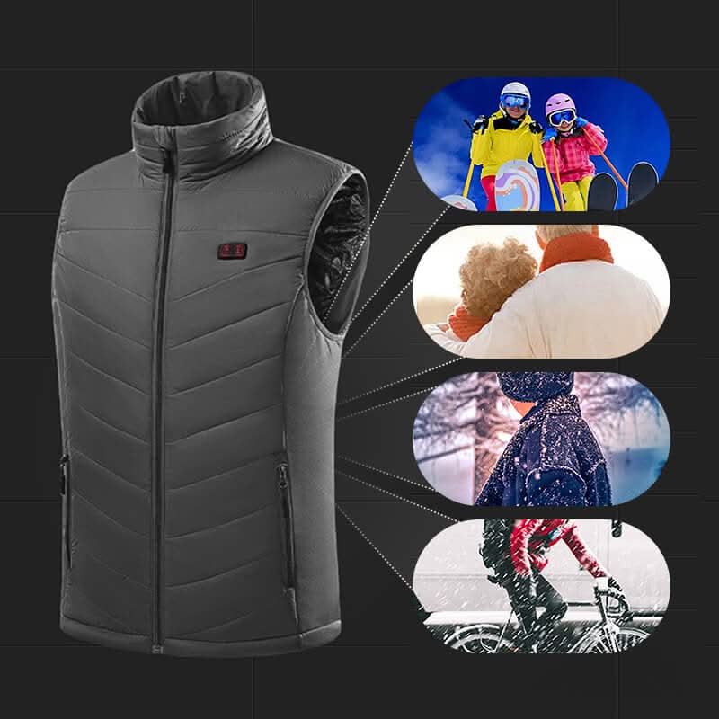 HeatShell Vest – Beheizbare bodywarmer met 13 verwarmingszones voor koude dagen