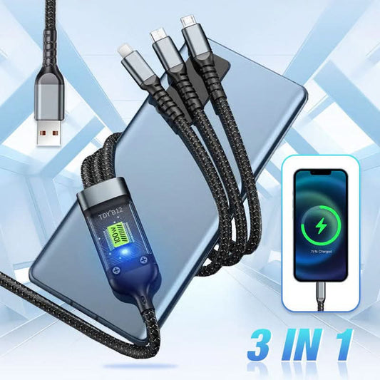 LIGHTLINK – Transparentes 3-in-1-Superschnellladekabel mit LED-Leuchten 0