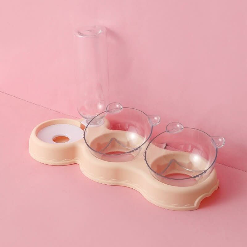 KARLFEAST – 3-in-1 voerstation met drinkdispenser & verhoogde schaal
