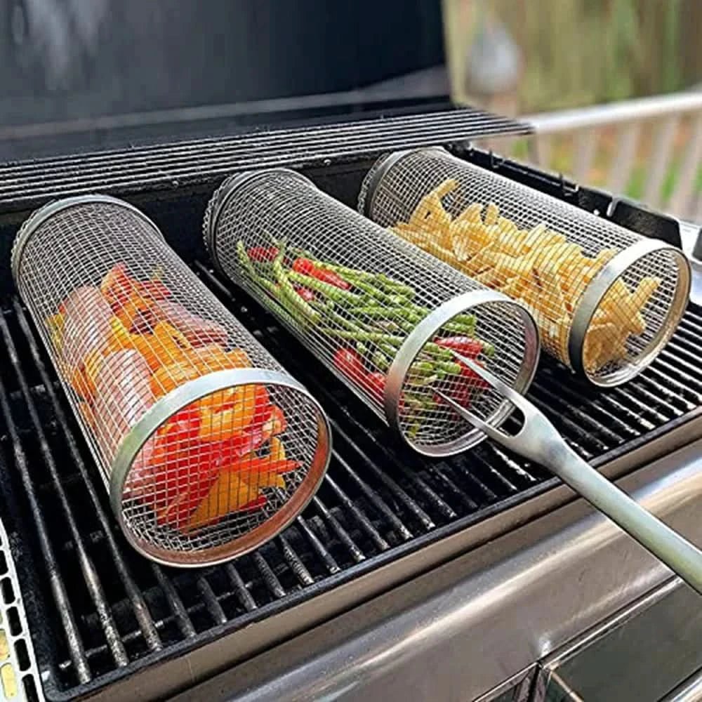 GrillGenuss 360° – Rotierender Grill-Korb für Lagerfeuer – Wohnish