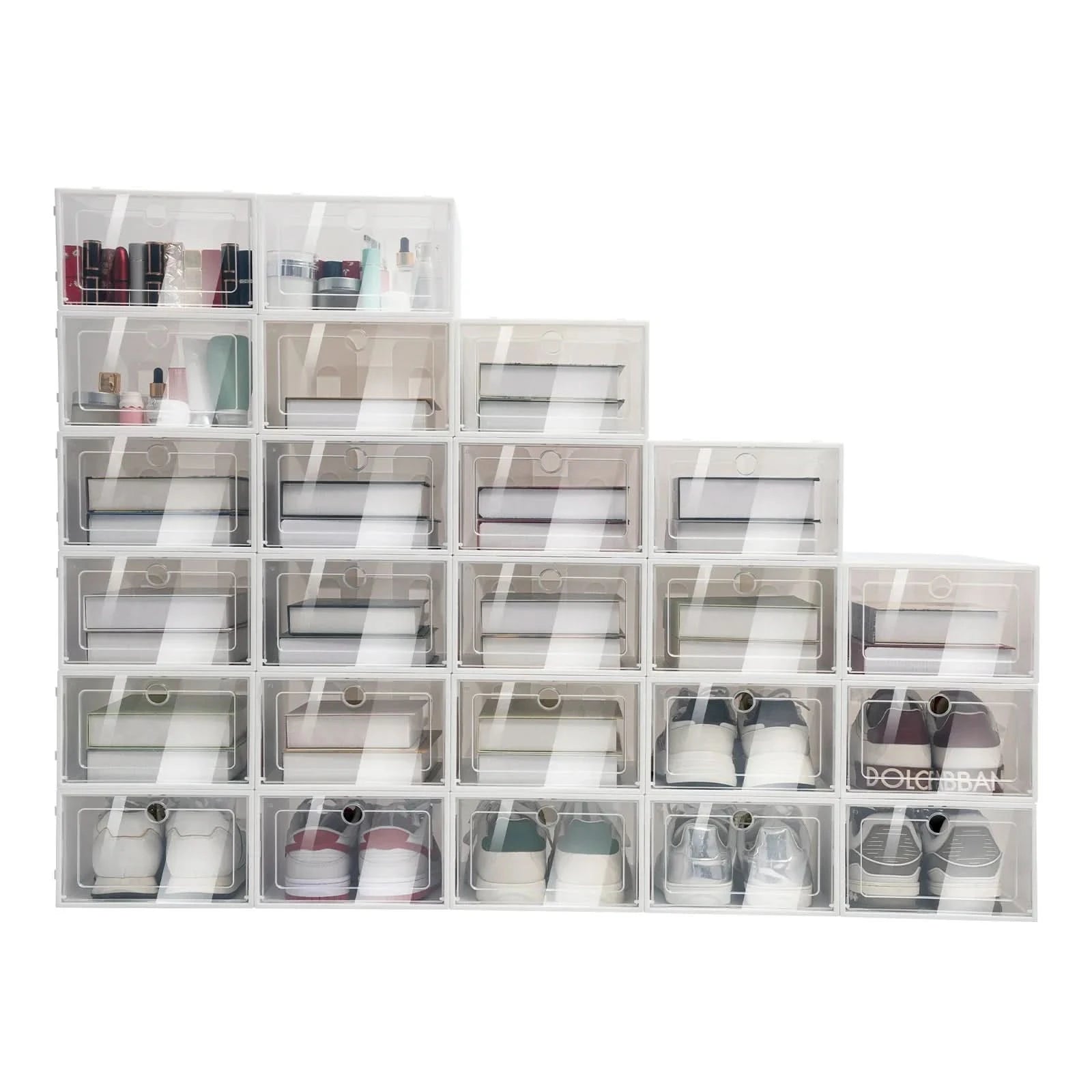 ordnungs und aufbewahrungs set Schuhkarton Aufbewahrung Set – 24 stapelbare & transparente Schuhkartons für platzsparende Organisation & klare Übersicht – Wohnish
