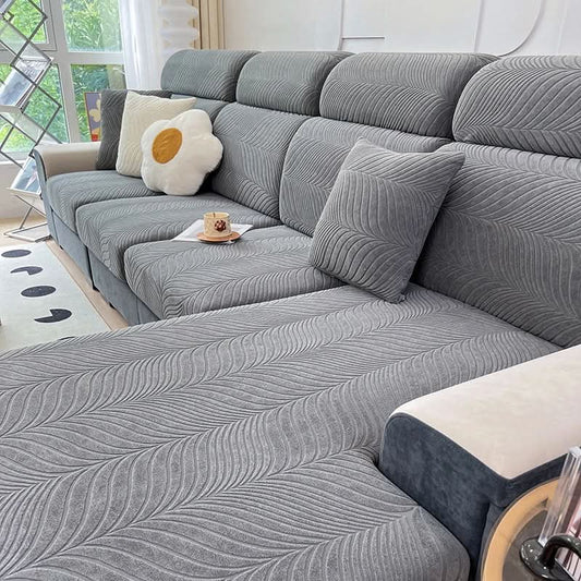 PlushSecure - Elegante funda de sofá jacquard para comodidad antideslizante