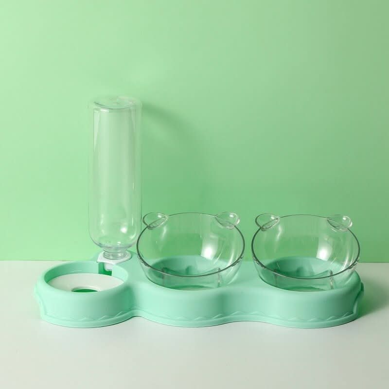 KARLFEAST – 3-in-1 voerstation met drinkdispenser & verhoogde schaal