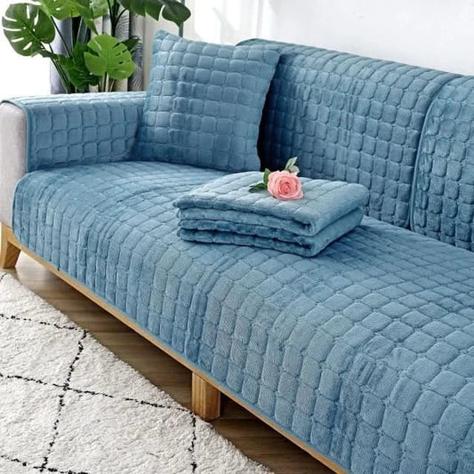 VelvetCozy - Funda de sofá de terciopelo de felpa antideslizante para mayor elegancia y comodidad