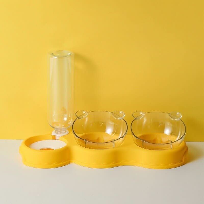 KARLFEAST – 3-in-1 voerstation met drinkdispenser & verhoogde schaal