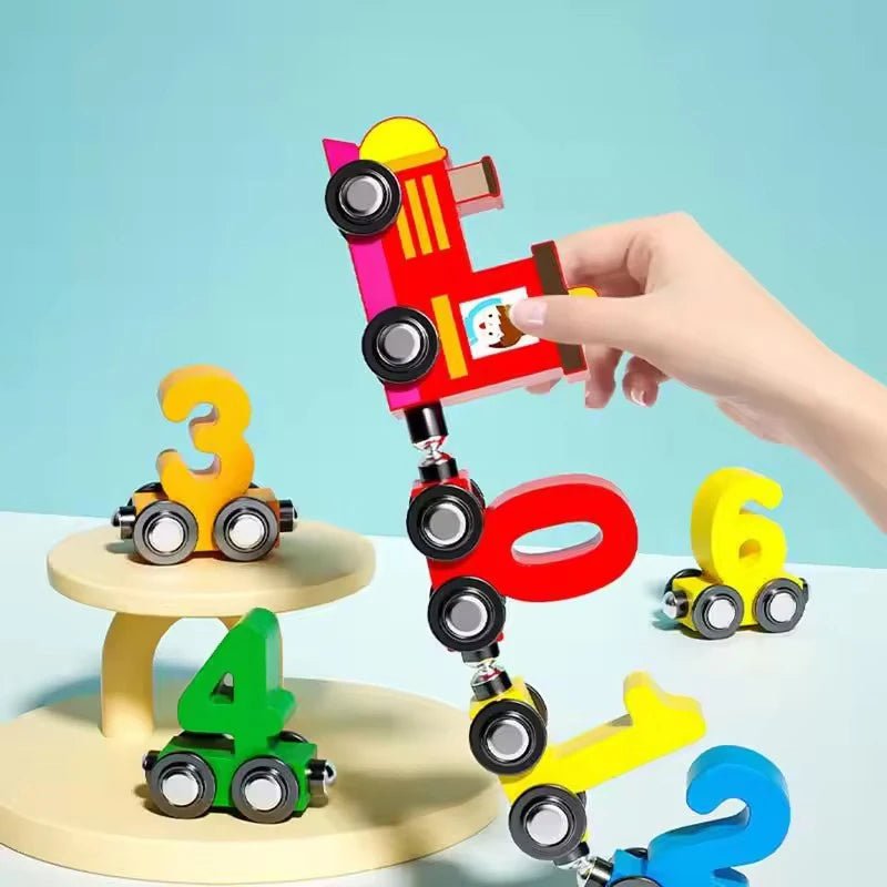 SMARTTRACK – Kreativer Holz-Magnet-Zug mit Zahlen – Lernspielzeug für Kinder