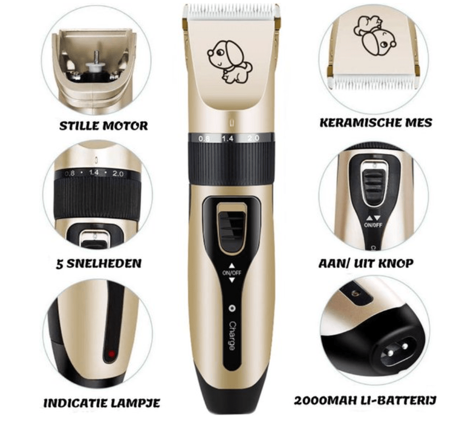 PETTS GROOMER – Professionele honden-trimmer met borstel & 5 snelheden
