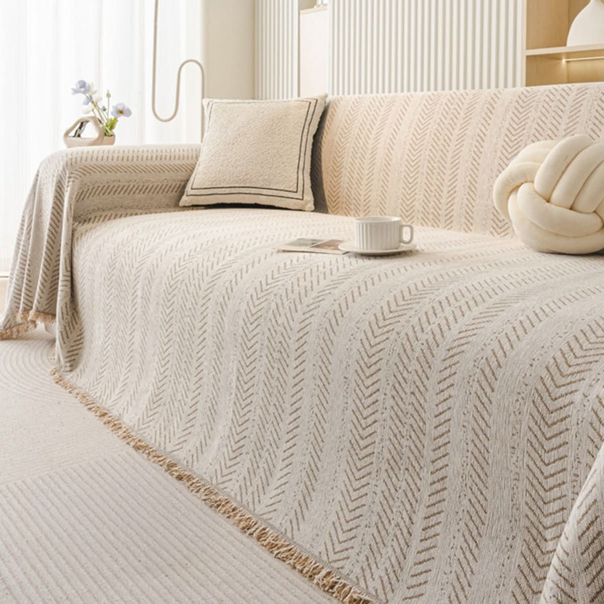 TexturaHome – Kratzfester & waschbarer Chenille Sofabezug für stilvolle Wohnräume