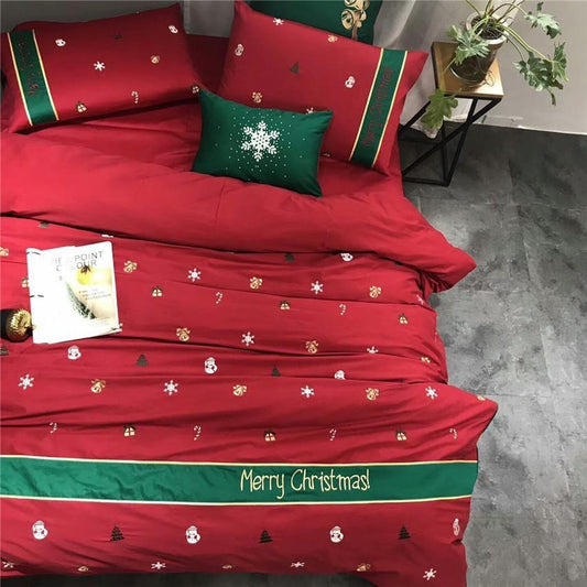 Winterpercale - Weihnachtsbettbezug-Set aus 100 % Ägyptischer Baumwolle, Atmungsaktiv & Hypoallergen 0