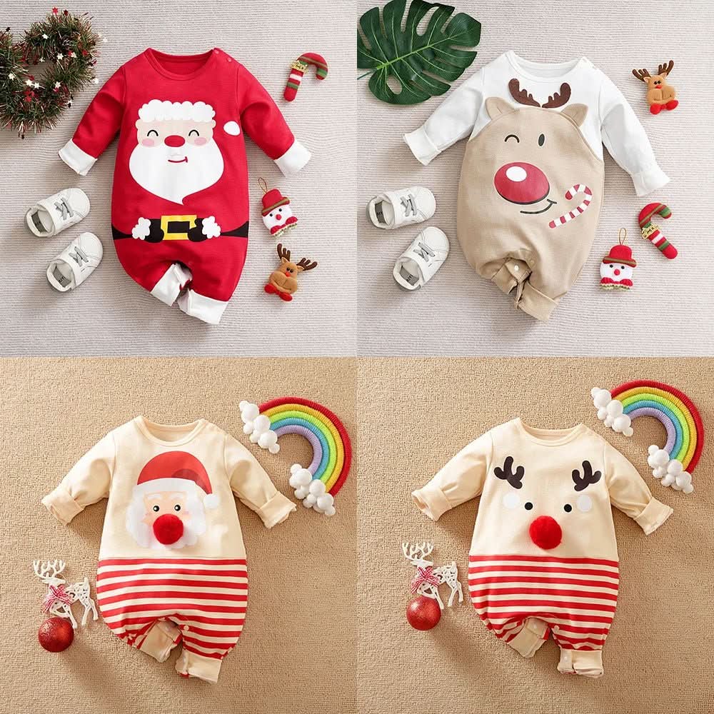 MiniMode Festive Suit – Weicher Weihnachtsstrampler aus Baumwolle für Babys erstes Fest