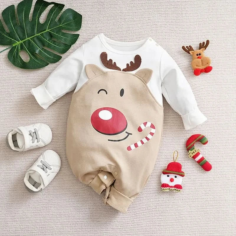 MiniMode Festive Suit – Weicher Weihnachtsstrampler aus Baumwolle für Babys erstes Fest
