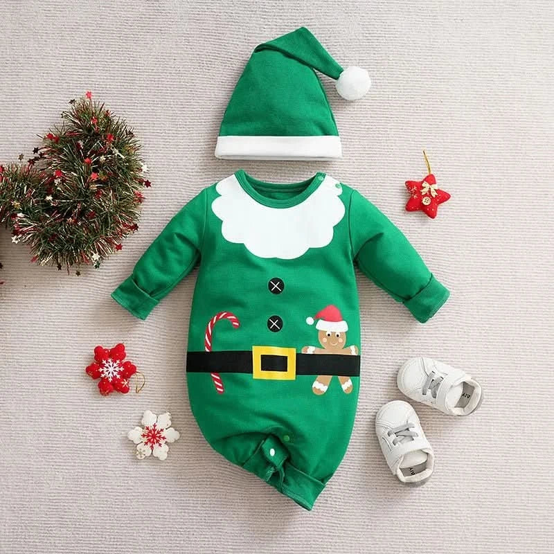 MiniMode Festive Suit – Weicher Weihnachtsstrampler aus Baumwolle für Babys erstes Fest