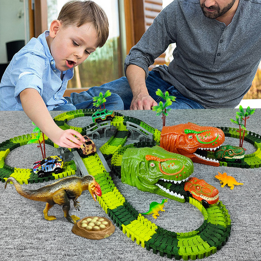DinoTrack Express – Aventure en train de dinosaures – Ensemble de jeu créatif pour enfants