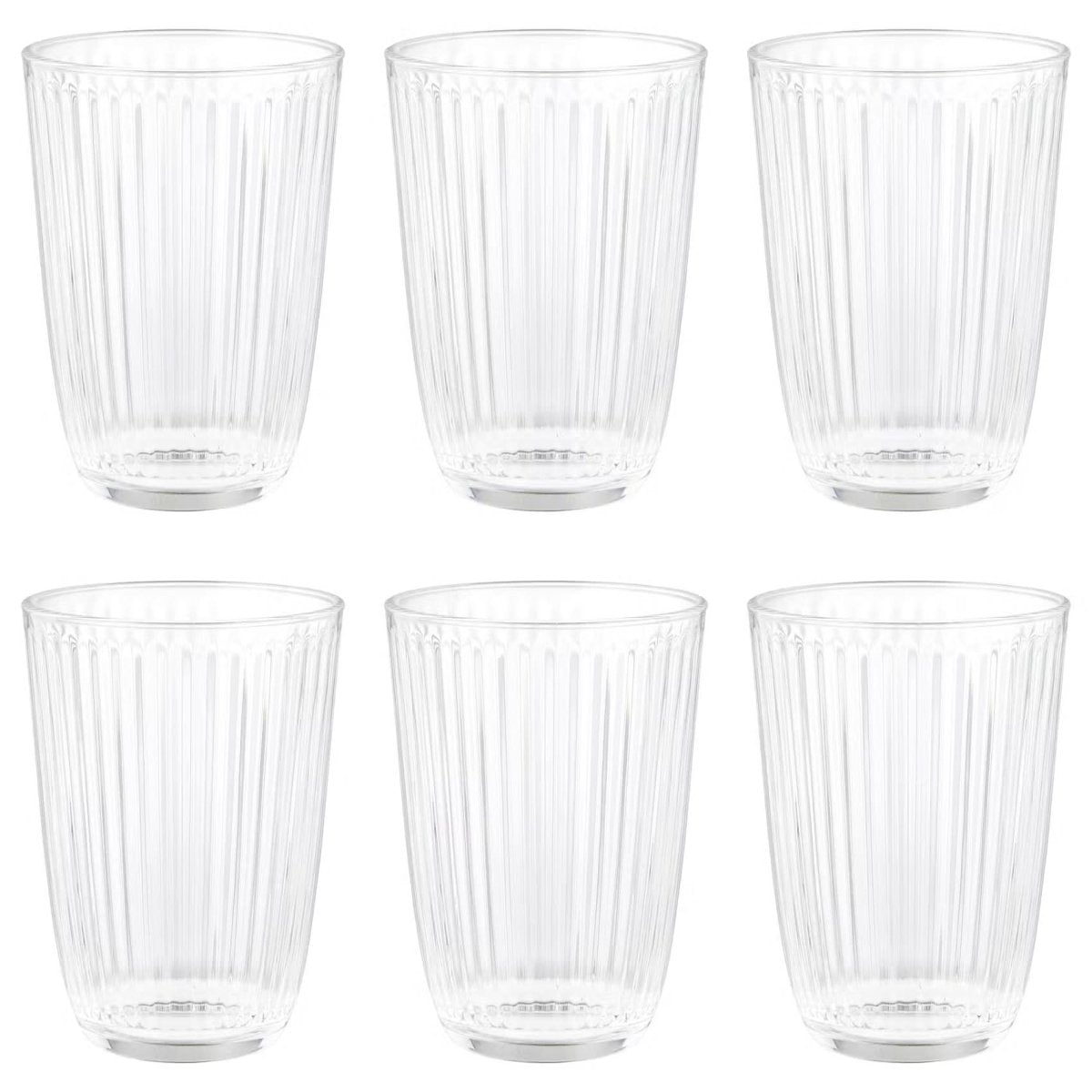 LINEE Trinkglas-Set 6er Set – Geriffelte Trinkgläser für stilvolle Tis – Wohnish