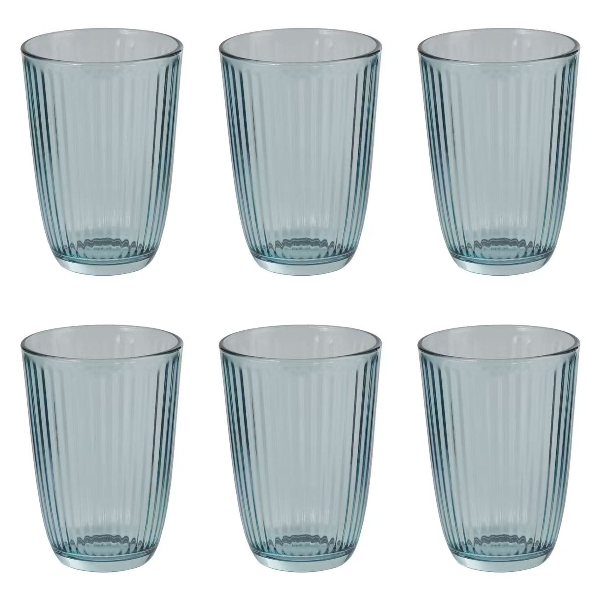 LINEE Trinkglas-Set 6er Set – Geriffelte Trinkgläser für stilvolle Tis – Wohnish