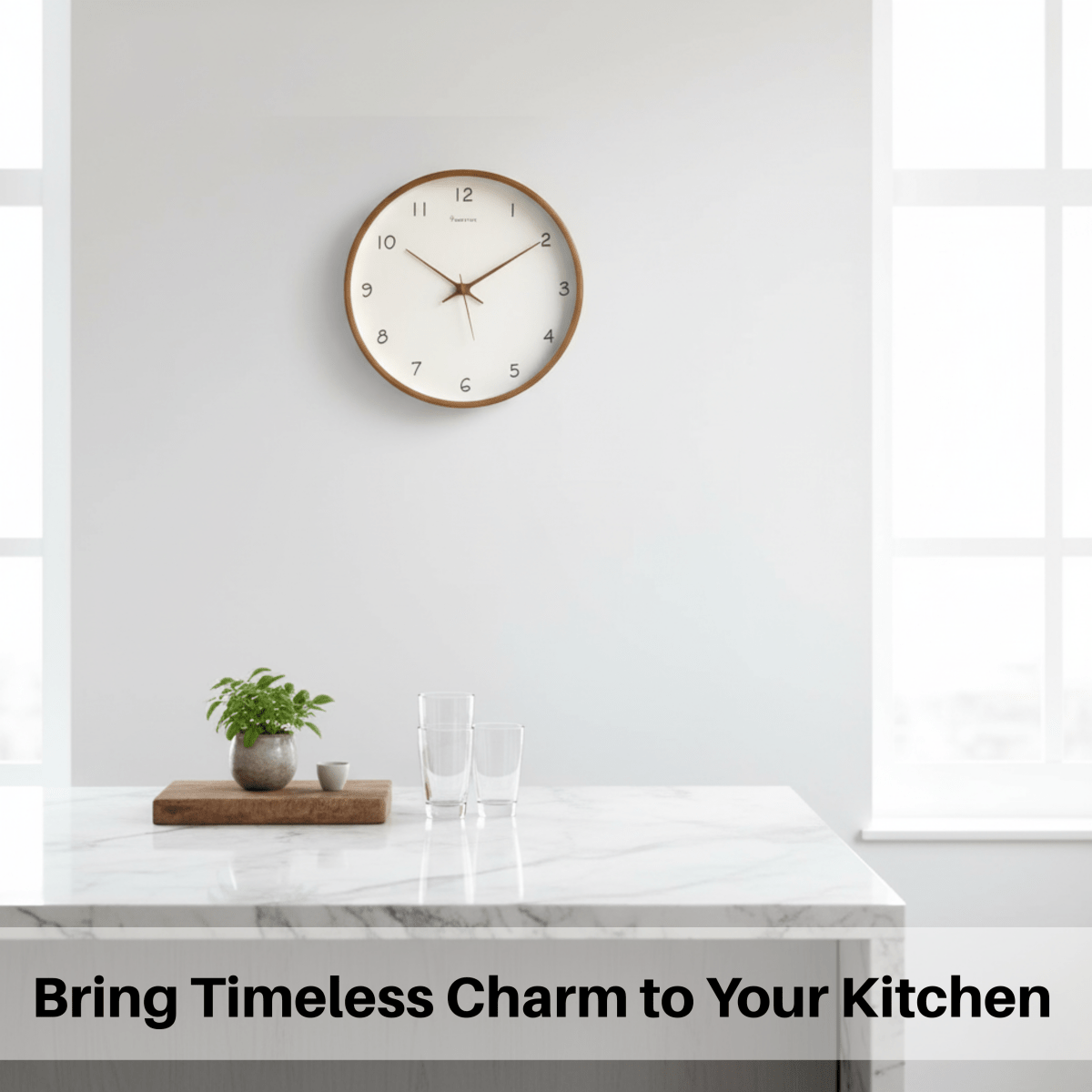 TIMEVUE – Horloge murale analogique en bois avec mouvement silencieux