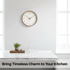 TIMEVUE – Horloge murale analogique en bois avec mouvement silencieux