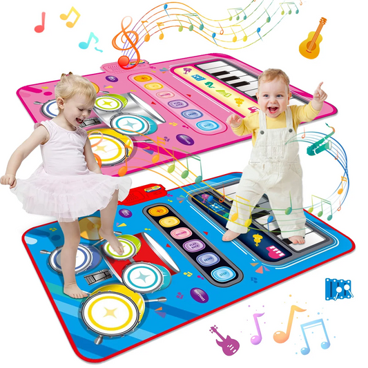 PlayTune Sound Mat – Tappetino musicale interattivo per bambini con 5 strumenti (batteria, pianoforte, violino)
