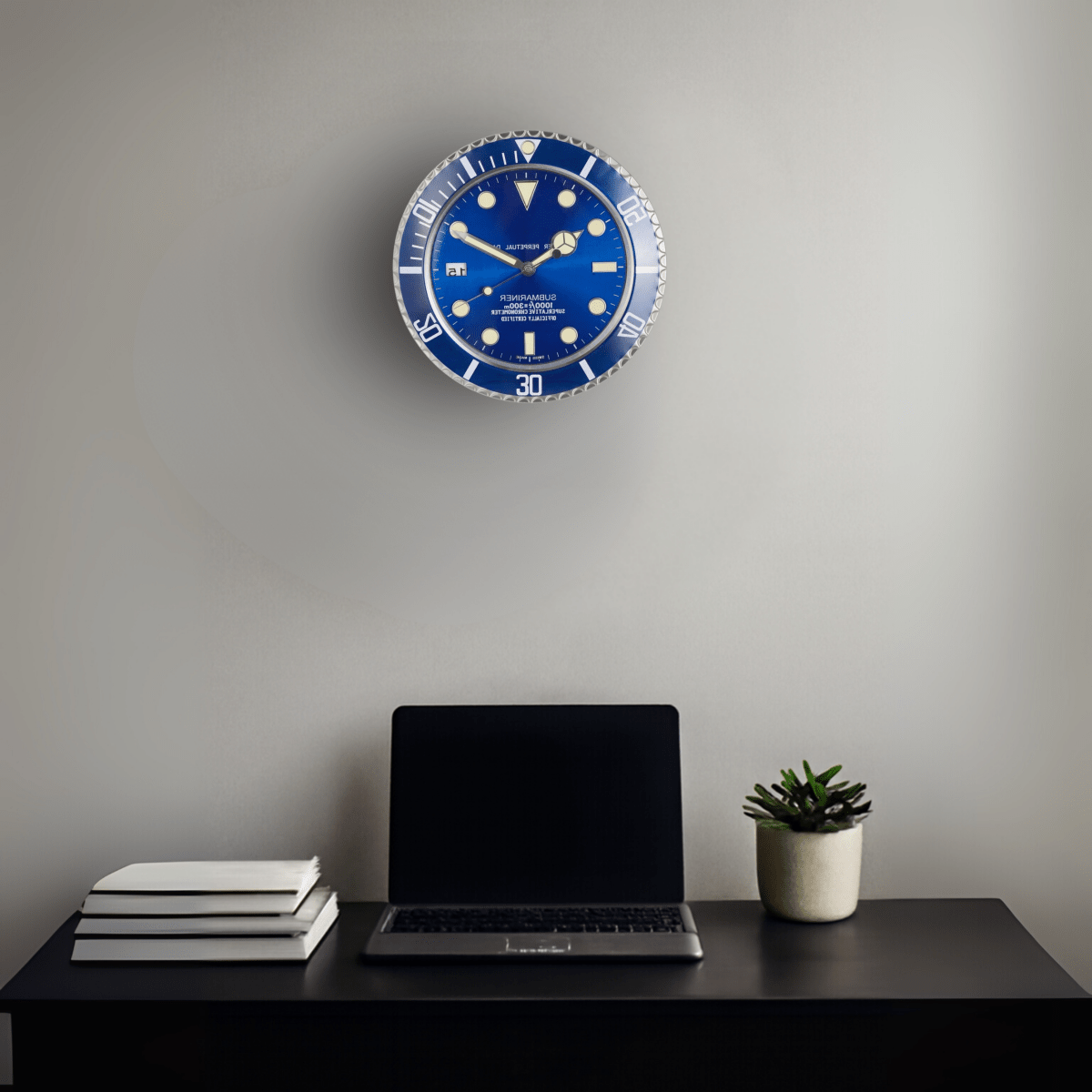 Lumora Moderne horloge murale silencieuse | Horloge en acier inoxydable lumineuse avec précision alimentée par batterie