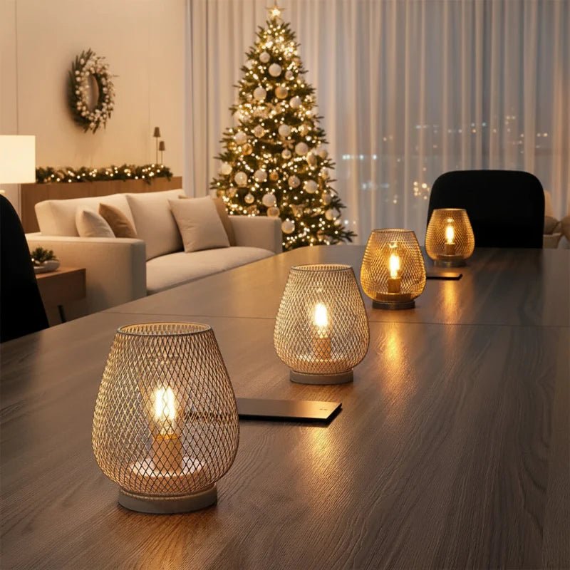 BRILLIOR – Batteriebetriebene Metall-Tischlampe mit warmem LED-Licht