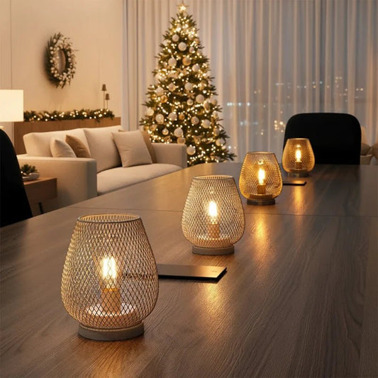 BRILLIOR – Batteriebetriebene Metall-Tischlampe mit warmem LED-Licht