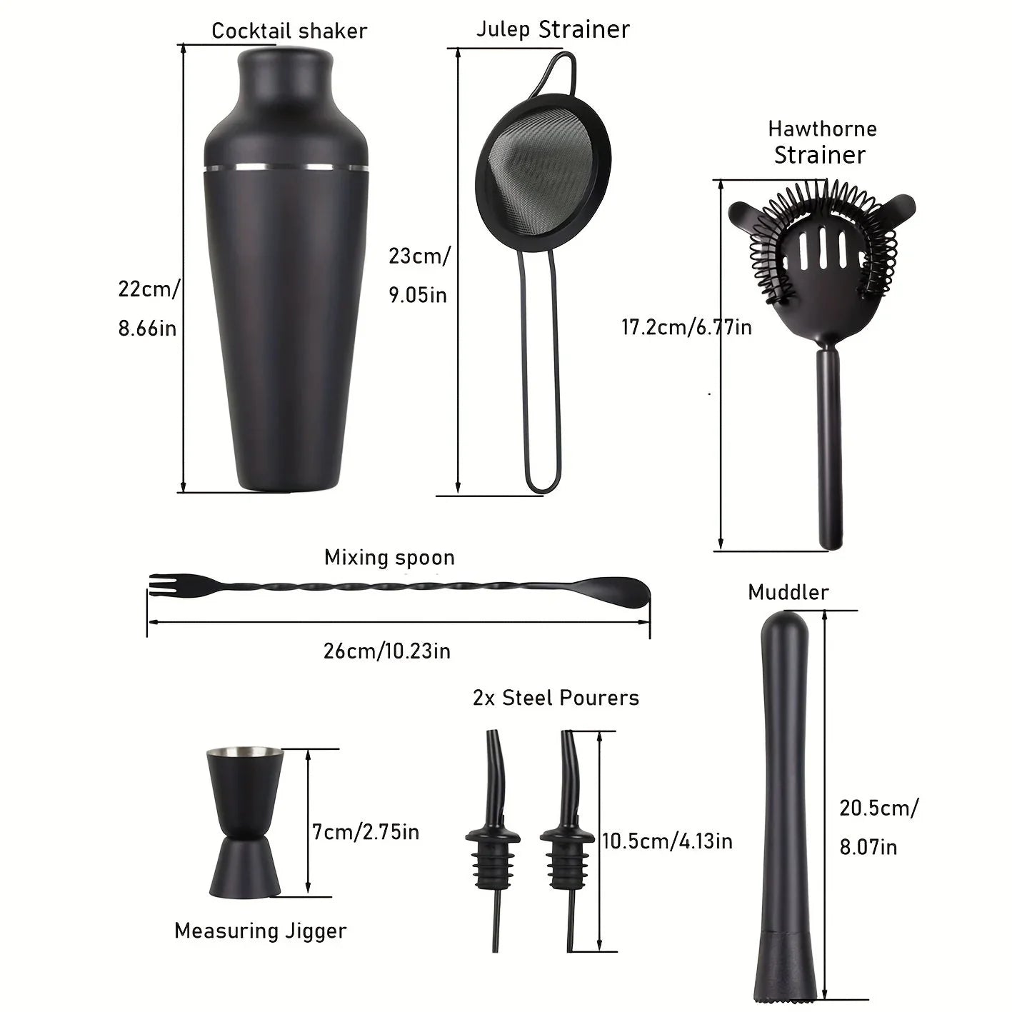 Professionelles Cocktail-Set – Edelstahl Barkeeper Set für perfekte Drinks