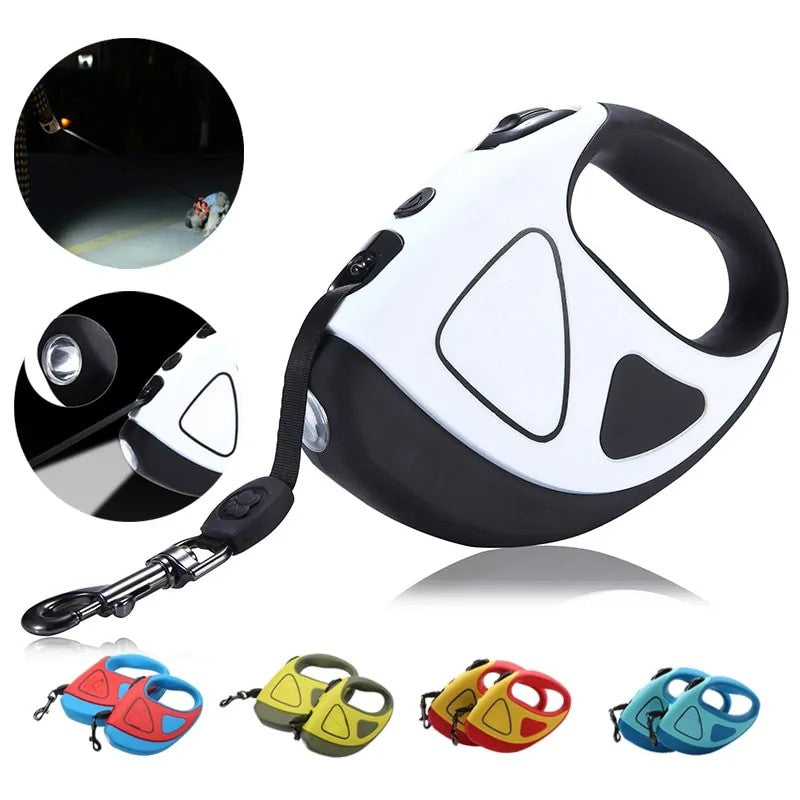 BRIGHTLEASH – Guinzaglio per cani LED con riflettori e meccanismo di retrazione per passeggiate sicure