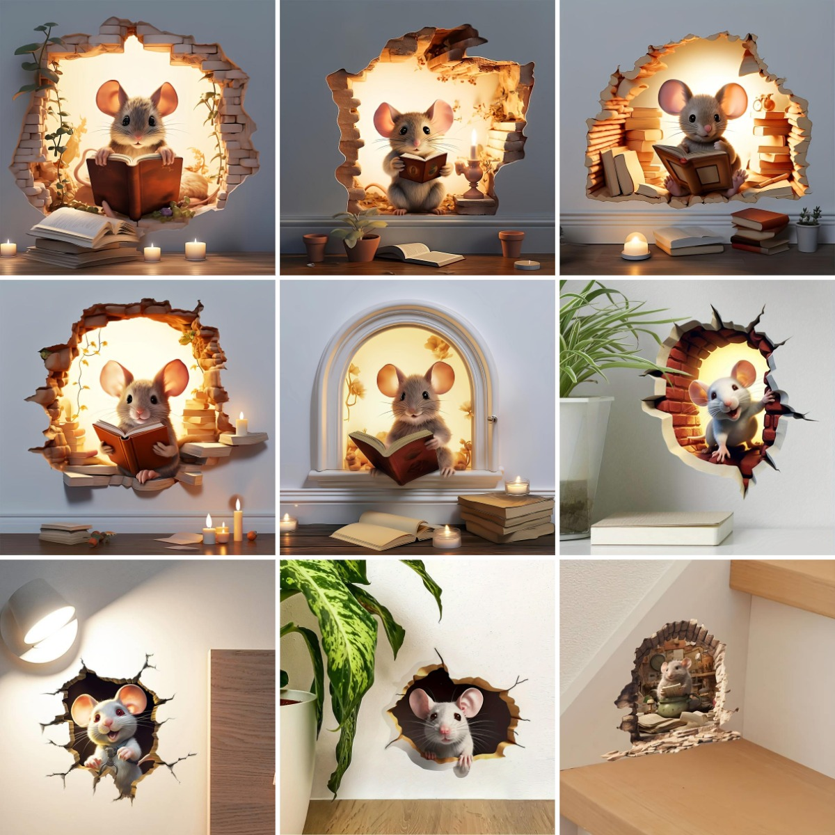 WALLYPIX – 3D Cartoon Wandaufkleber für kreative Wohnräume