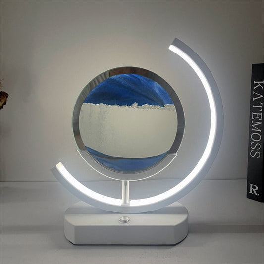 3D LED Sandkunst Tischlampe mit USB-Ladung und Aluminiumrahmen für entspannendes Ambiente