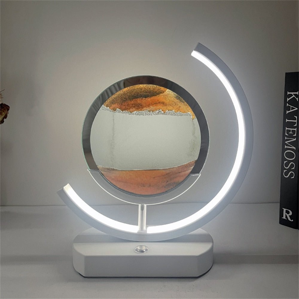 3D LED Sandkunst Tischlampe mit USB-Ladung und Aluminiumrahmen für entspannendes Ambiente