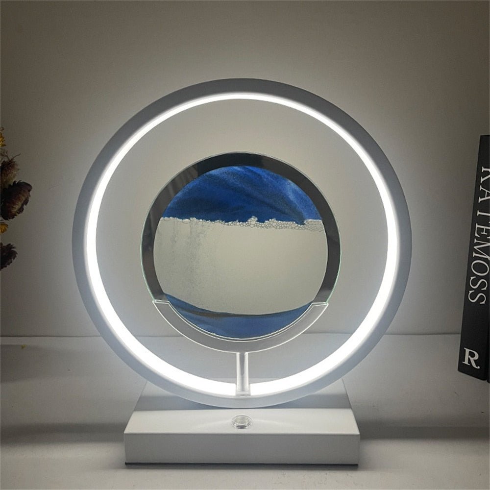 3D LED Sandkunst Tischlampe mit USB-Ladung und Aluminiumrahmen für entspannendes Ambiente