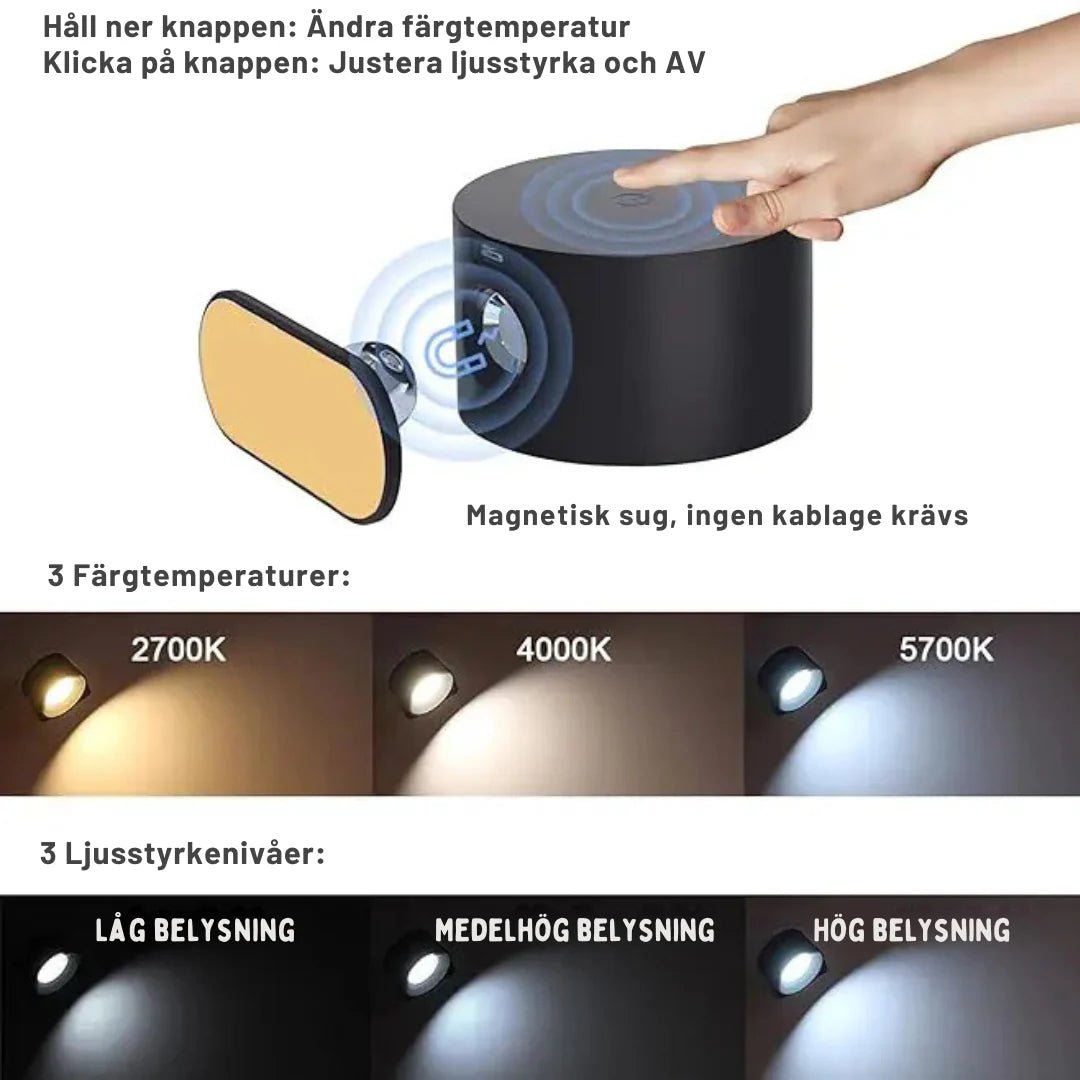 LUMINORD – Wiederaufladbare skandinavische Wandleuchte für gemütliches Ambiente