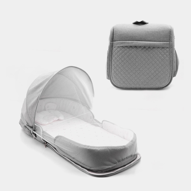 Baby Reisebett mit Wickeltasche – Tragbares 2-in-1 Bett für Unterwegs