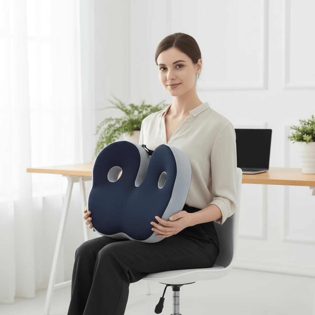 POSTURE RELAX – Rutschfestes Sitzkissen aus Memory-Schaum für Reisen & Arbeitsplatz