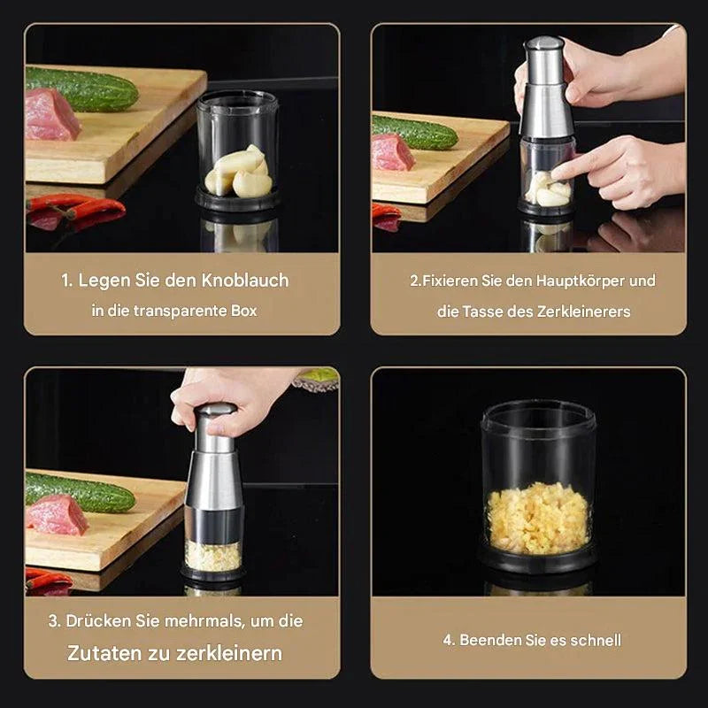 Multifunktionaler Knoblauch- Und Gemüsehacker – Edelstahl Zerkleinerer Für Schnelles Schneiden