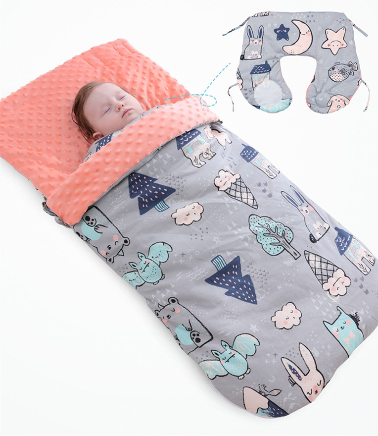 Baby Schlafsack mit Kapuze – Minky Decke für Neugeborene