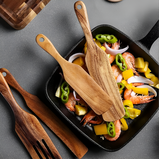 WoodEase Teakholz Küchen Set – Nachhaltig & Langlebig für jede Zubereitung-1