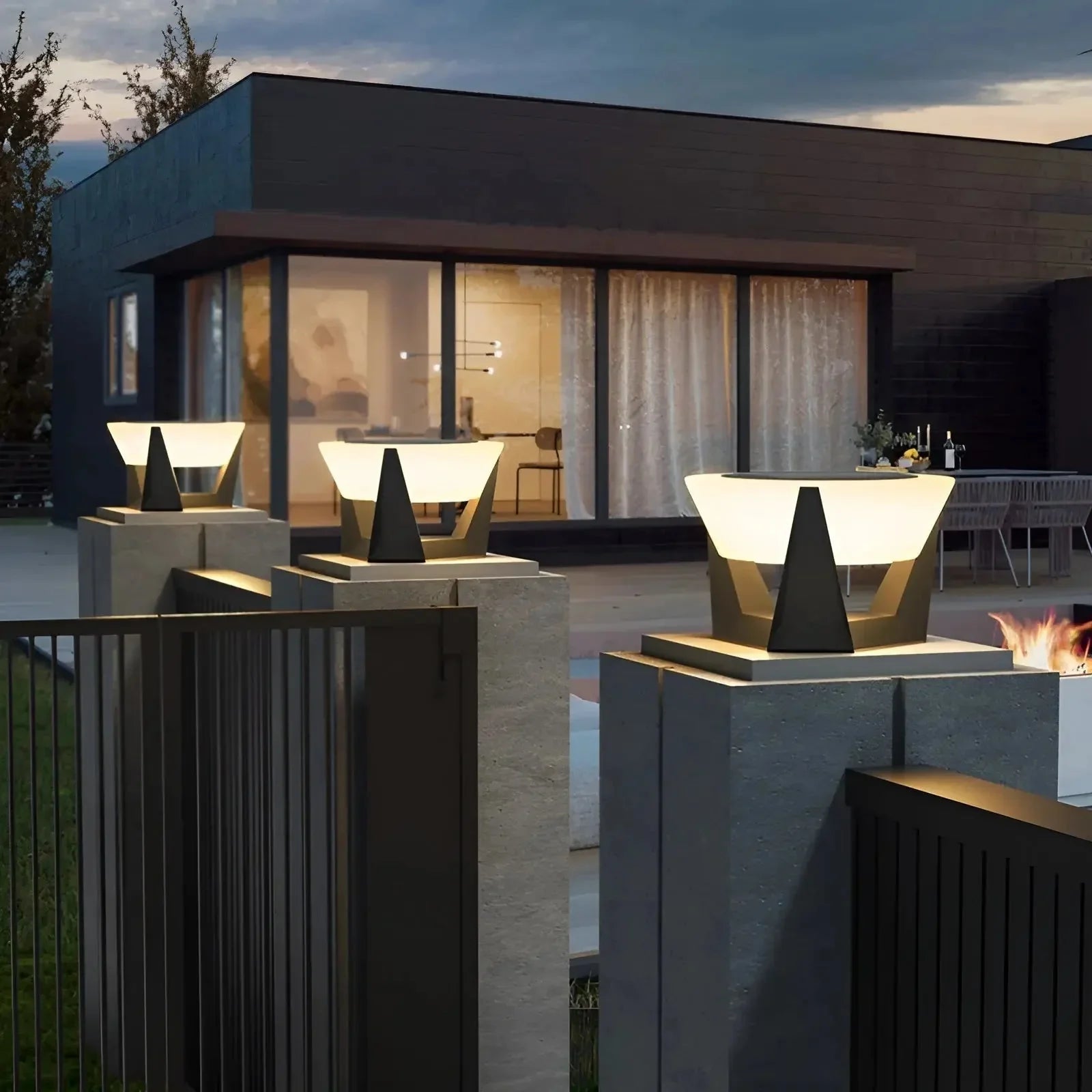 Moderne LED-Sockelleuchte für den Außenbereich