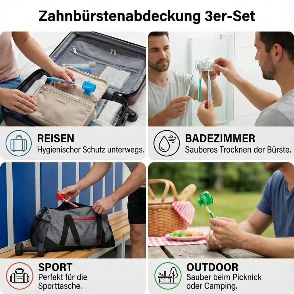 Zahnbürsten Abdeckung 3er Set
