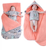 Baby Schlafsack mit Kapuze – Minky Decke für Neugeborene