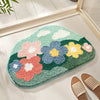 FlorSoft - Alfombrilla de baño extra absorbente con diseño de flores