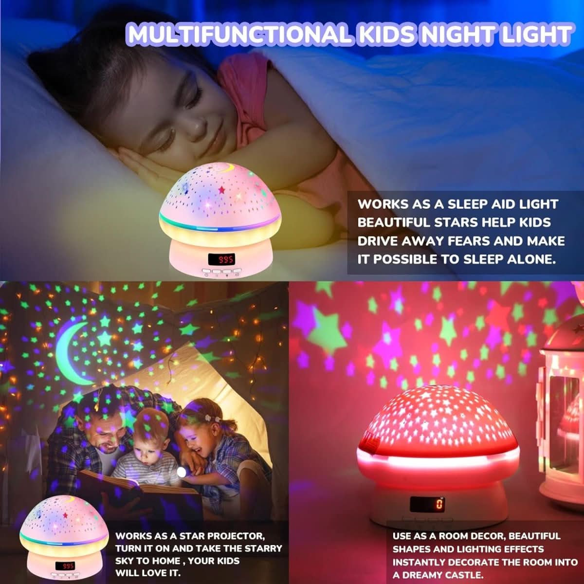 GLOWLIGHT – Magischer Sternenprojektor mit 16 Farben & Timer für Kinder